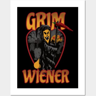 Spicy Grim Wiener and His Creepy Graveyard (plain colours) Posters and Art